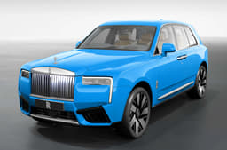 Rolls Royce Cullinan exterior front right in Galileo Blue colour
